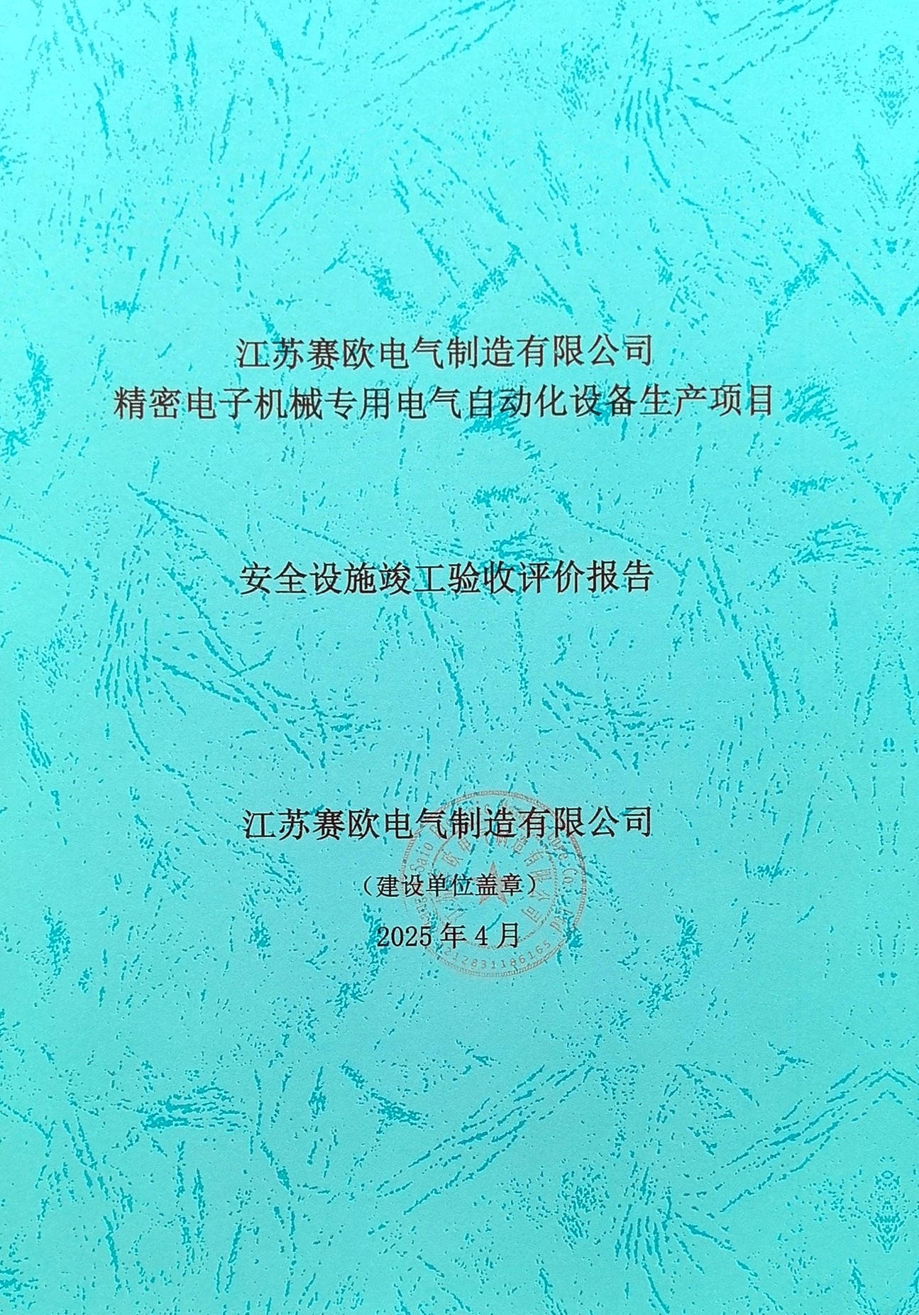 江蘇賽歐安全三同時驗收評價報告